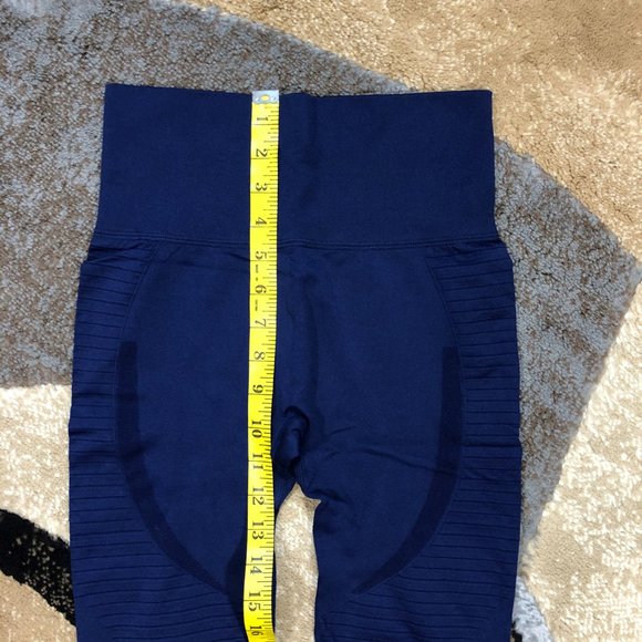 Women’s Blue High Waisted Seamless Leggings, Small - Picture 2 of 8